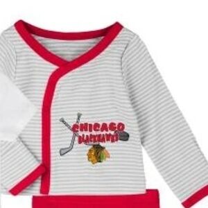 NHL Chicago Blackhawks Baby Onesie with Red and White Stripes